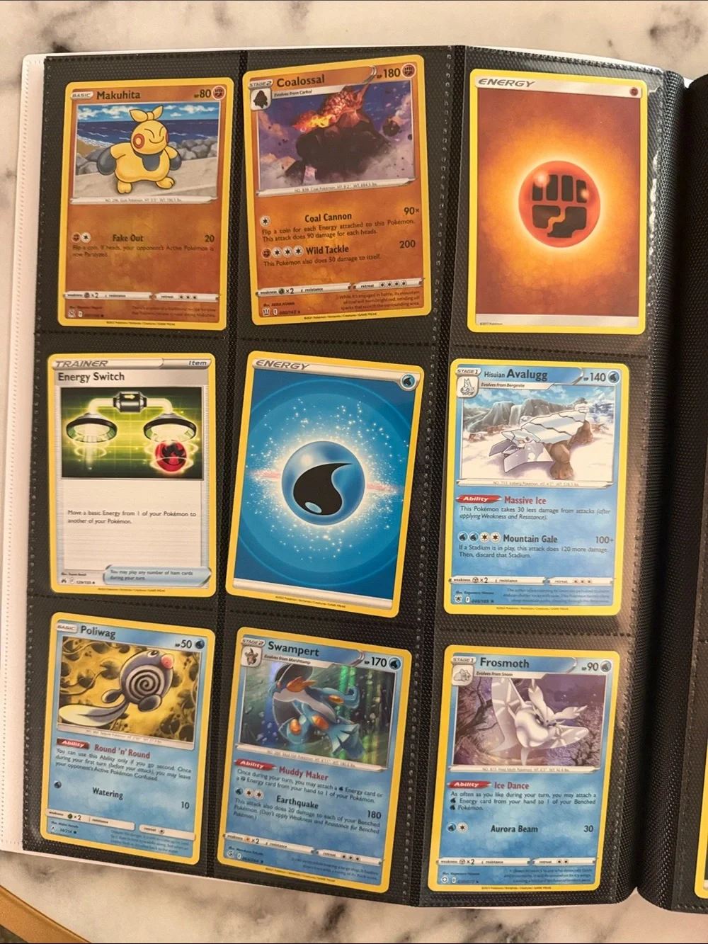 Pokemon Card Binder pages of cards - lots of sets